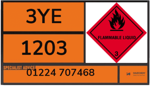 3YE 1203 Petrol Tanker Warning Panel