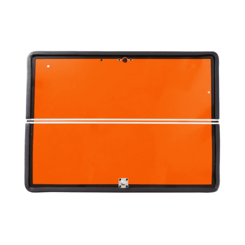 VS0009_Horizontally Folding Hazchem Plate 400 x 300 With Rubber Edge & Push Catch