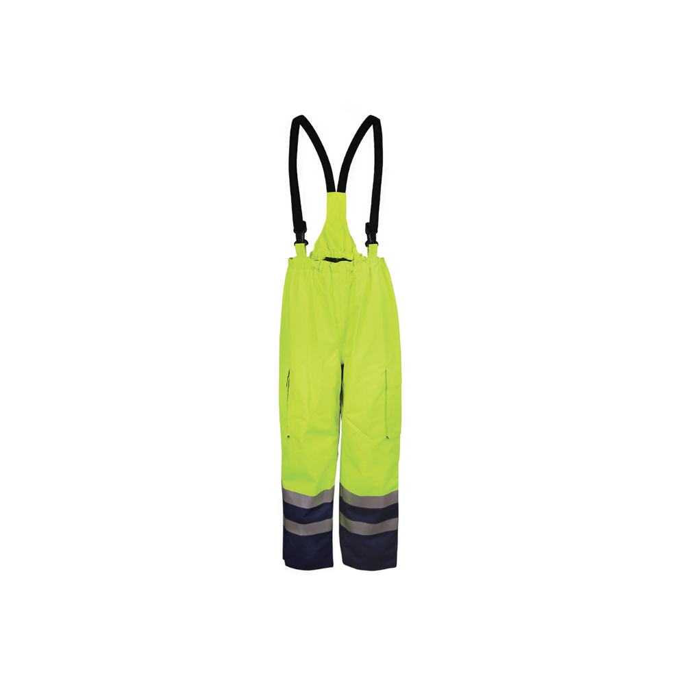 Rain Trousers With Braces FR AS Hi Vis Two Tone