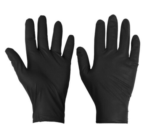 Heavy Duty Fishscale Grip disposable PF Nitrile Gloves (Box of 100 - 50 Pairs)