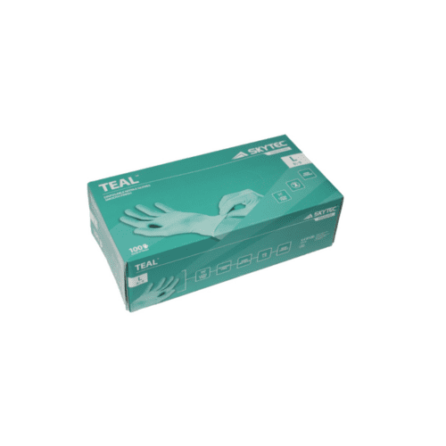 Skytec Teal NBR Nitrile Disposable Gloves, Box of 100