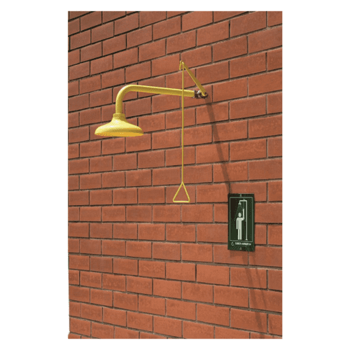 Wall Mounted Emergency Shower with Back Plate