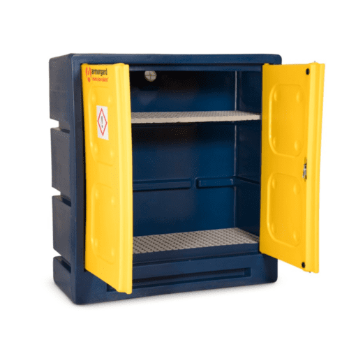 Armorgard Durable plastic chemical cabinet 1220mm (H) x 550mm (W) x 1310mm (D)
