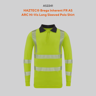 HAZTEC® Brega Inherent FR AS ARC Hi Vis Long Sleeved Polo Shirt